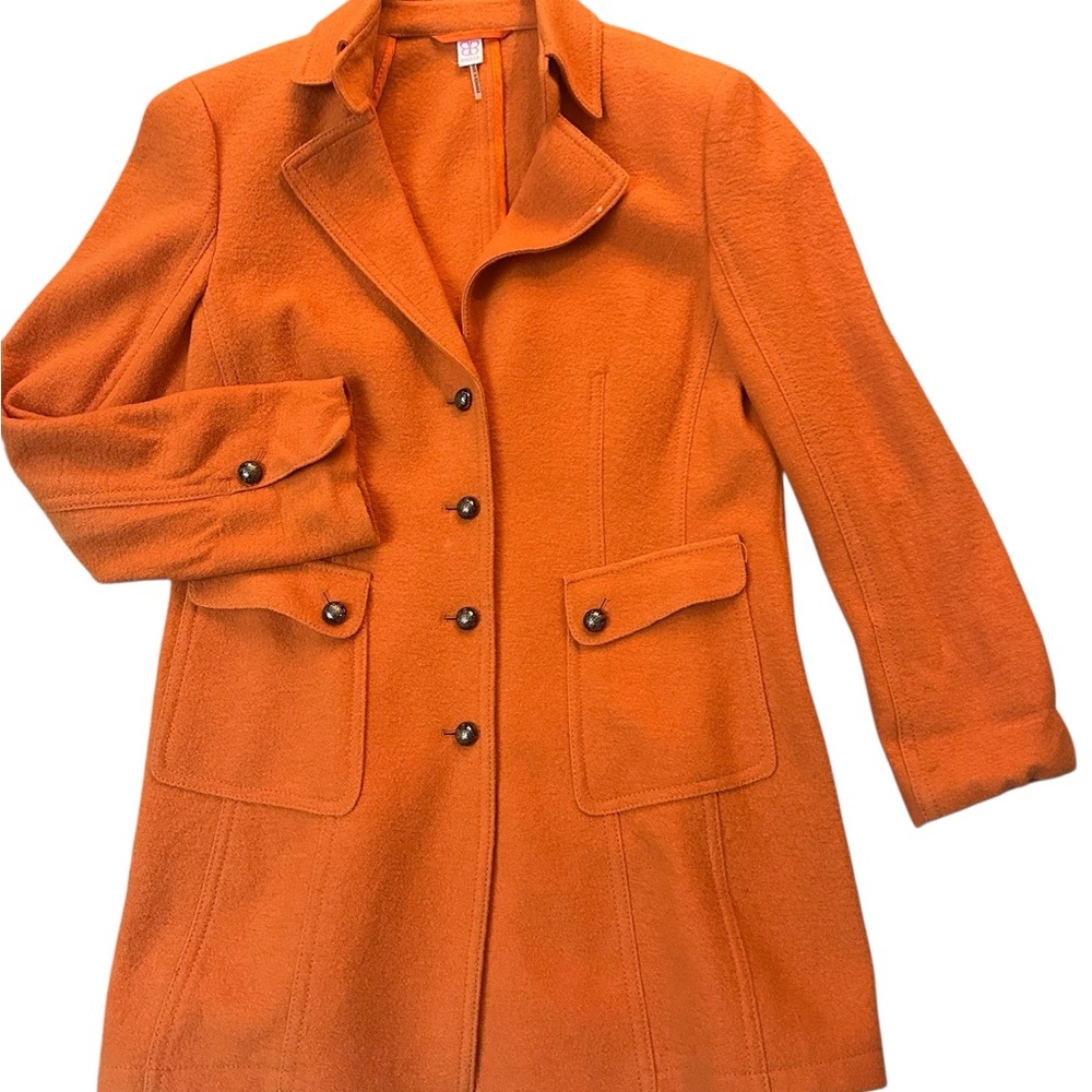 Basler Women's Orange Virgin Wool Coat - Picture 3 of 6